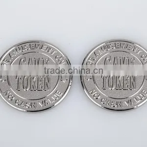 The Most Popular Fast Delivery Blank Silver Color Brass Token thumbnail-2