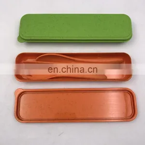 Eco-friendly Wheat Straw Material Portable Travel Plastic Cutlery Set thumbnail-2