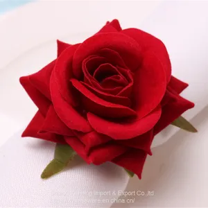 Newest Rose Flower Napkin Rings Gold Wedding Napkin Rings Holder Handmade Serviette Holders thumbnail-1