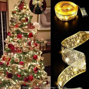 Battery Operated Ribbon Lights - Waterproof LED Fairy Strings for Wedding Party Bulk Christmas Supplies thumbnail-2