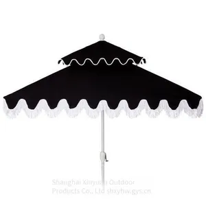 Portable Double-layer Square Center Pole Parasol, Customizable for Vacation Villages and Homestays thumbnail-1