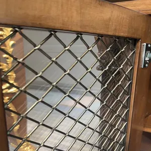 Custom-made Antique Brass and Bronze Decorative Metal Wire Mesh Woven Mesh, Stainless Steel 304/316 Cabinet Doors, Window Screens, and Furniture thumbnail-2