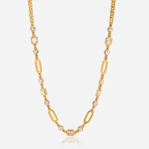 18K Gold Plated Stainless Steel CZ Resin Filled DIY Tassel Necklace Bracelet Charms thumbnail-4