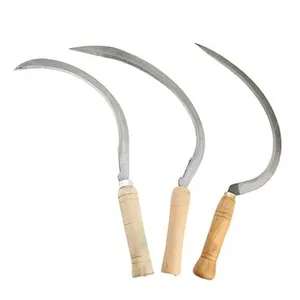 Long Lasting Carbon Steel Sickle Knife for Rice Wheat Vegetable Farm and Garden Work thumbnail-5