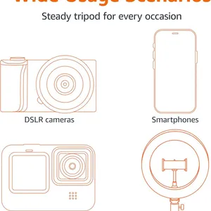 Aluminum Phone Tripod Selfie Stick, Extendable Cell Phone Tripod Stand With Wireless Remote and Phone Holder Webcam Stand thumbnail-3