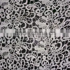 Milk Silk Lace Fabric/embroidery Chemical Lace for Making Dress thumbnail-4