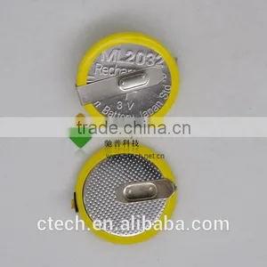 3V Lithium Rechargeable Battery ML2032 With Pins thumbnail-1