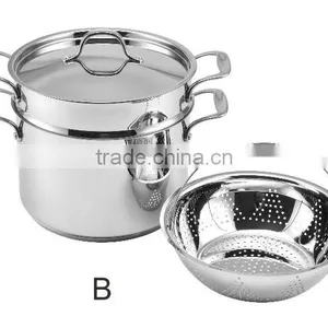 SA-12075B 2014 NEW Stainless Steel Pasta Pot Set / Italian Pasta Set / Steamer Set thumbnail-1