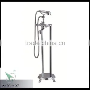 Italian Style Modern Design Brass Bath Filler Floor Mounted Bathtub Faucet thumbnail-6