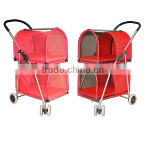 Blue Double Deck Pet Stroller thumbnail-3