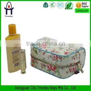PVC Coated Canvas Make up Waterproof Cosmetic Bag thumbnail-1