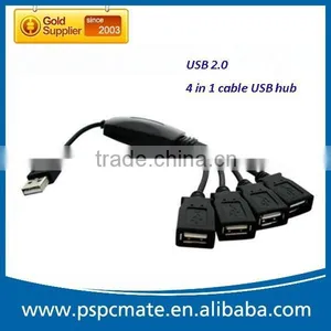 .com China Wholesale4 Port Mini USB 2.0 Hub For Laptop PC High Speed 480Mbps Black thumbnail-1
