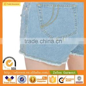 Wholesale Apparel 100% Cotton Sexy High Waist Hot Short Pants Denim Shorts For Women thumbnail-5