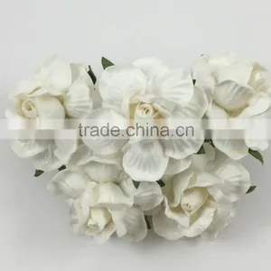 White, Large Handmade Mulberry Paper Flower, Wedding Party, Scrap-booking Crafts thumbnail-2