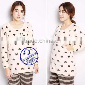 Custom Made Wholesale High Quality Coral Fleece Maternity Set thumbnail-3