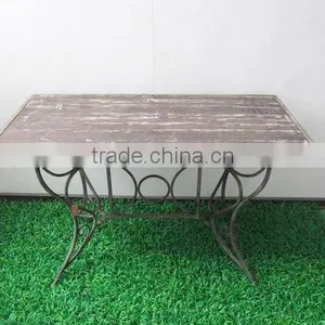 Rectangle Metal and Wooden Table thumbnail-1