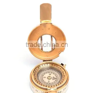 Nautical Solid Brass Engineering Lensatic Compass 13429 thumbnail-1