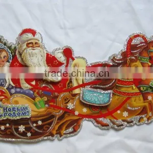Cheap Wholesale Christmas Decoration Santa Claus Paper Wall Sticker thumbnail-3