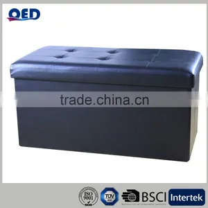 Contemporary Black Folding Storage Bench thumbnail-2