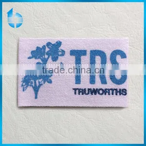 100% Cotton Tape 2 Ends Folded Silk Screen Printed Main Label for Garments Private Label thumbnail-1