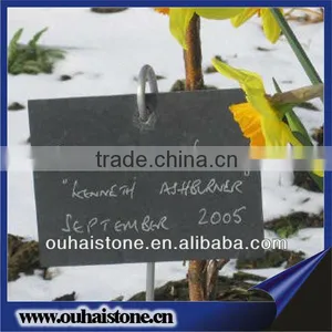 Superb Quality Natural Black Stone Flower Label Slate Plant Marker thumbnail-3