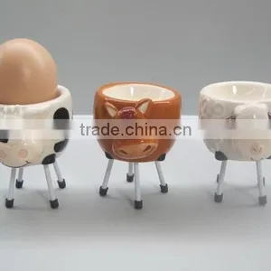 Ceramic Cute 3D Animal Egg Cup With Iron Holder thumbnail-1