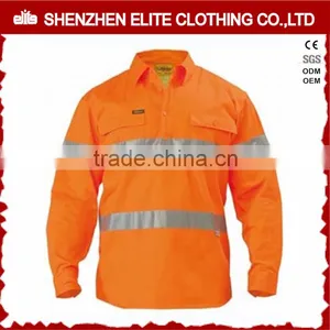 Safety Orange 100% Cotton hi Viz Work Shirts for Mining thumbnail-1