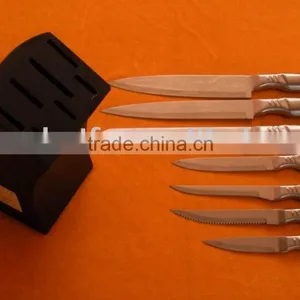 Stainless Steel Knife Set -8Pcs With Wooden Block thumbnail-1