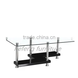 New Design Glass Top MDF Shelf Coffee Table thumbnail-1