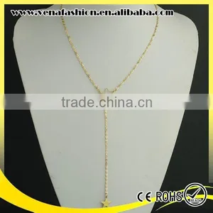 Star Gold Long Necklace Jewelry, Long Tassel Necklace thumbnail-3