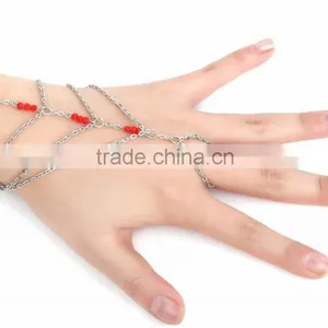 Luxury Slave Multi Gold Chain Link Interweave Finger Ring Bracelet Hand Harness thumbnail-5