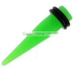 Green Neon PMMA Stretching Taper, Body Jewelry thumbnail-1