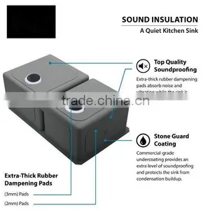 Undermount 60/40 Double Bowl 304 Stainless Steel Kitchen Sinks Wholesale thumbnail-3