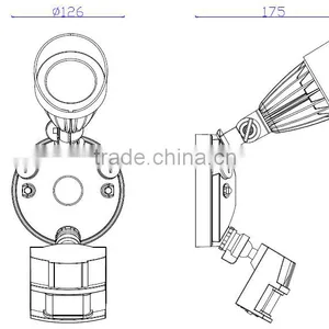 China Manufacture Die-cast Aluminum SMD Led Head Motion Sensor Outdoor Flood Light thumbnail-2