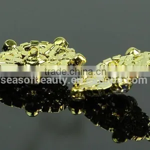 Crystal Golden Shank Snow Shape Fashional Rhinestone Button RNK184J thumbnail-3