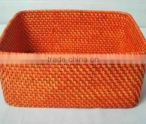 Rectangular Rattan Basket Weaving Clothings Basket Storage Basket thumbnail-1