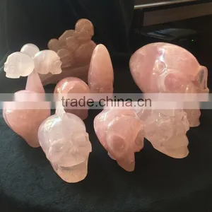 Natural Various Shaped Crystal Skull Rose Quartz Ornaments thumbnail-3