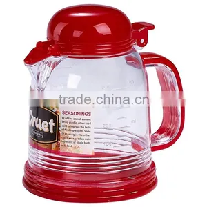 A051 300ml Kitchen Cooking Plastic Oil Can With Lid and Handle thumbnail-1
