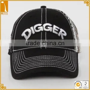 Cheap High Quality Unisex Black Embroidered 6 Panel Custom Baseball Cap thumbnail-1