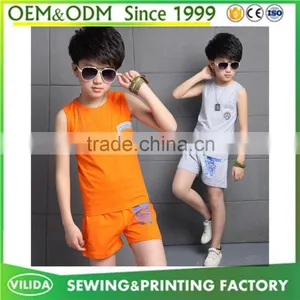 Custom Your Own Design Children Boys Blank Sleeveless t Shirt Embroidery Blank Vest thumbnail-1