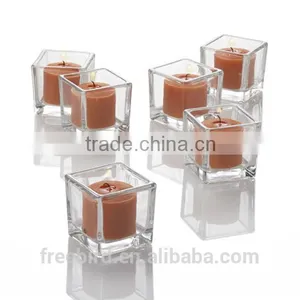 Cube Clear Glass Votive Candle Holder thumbnail-5
