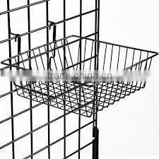 Black Slatwall Pegboard Wire Shallow Basket Display Rack Fixture thumbnail-3