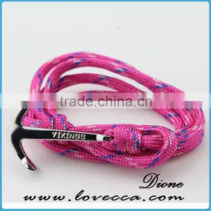 Wholesale Nylon Rope Navy Style Alloy Anchor Bracelet thumbnail-6