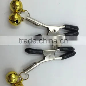 CTRJ-009 Flirting Silver Chain Clamps Shaking Multicoloured Bell Stimulate Papilla Clip Non-piercing Nipple Clip thumbnail-3