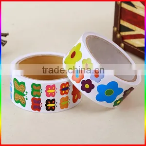 Customed Butterfly Design Paper Cartoon Stickers in Roll for Children thumbnail-3