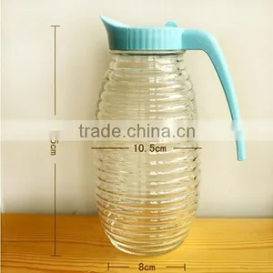 1.5L Clear Glass Water Jug Bottle With Plastic Handle Lid thumbnail-4