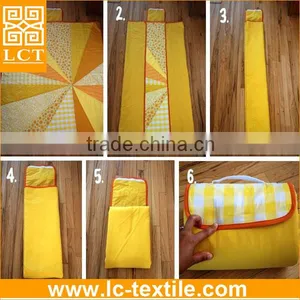 Supply Vibrant Design Waterproof Picnic Rug With Custom Imprinted on Front Patchwork(LCTM0027) thumbnail-3