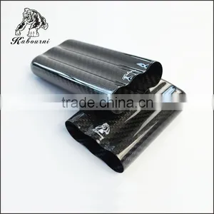 3K Twill Carbon Fiber Cigar Case Holder 3 Tube Portable High-end Humidor Gloss Finish Travel Cigar Holde thumbnail-3