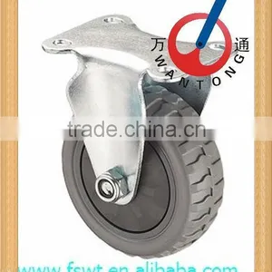 Hardware Industrial Grey Polyurethane Rigid Bolster Top Plate Furniture Caster Wheel thumbnail-1