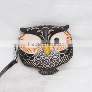 Handmade Leather Large Owl Coin Purse thumbnail-1